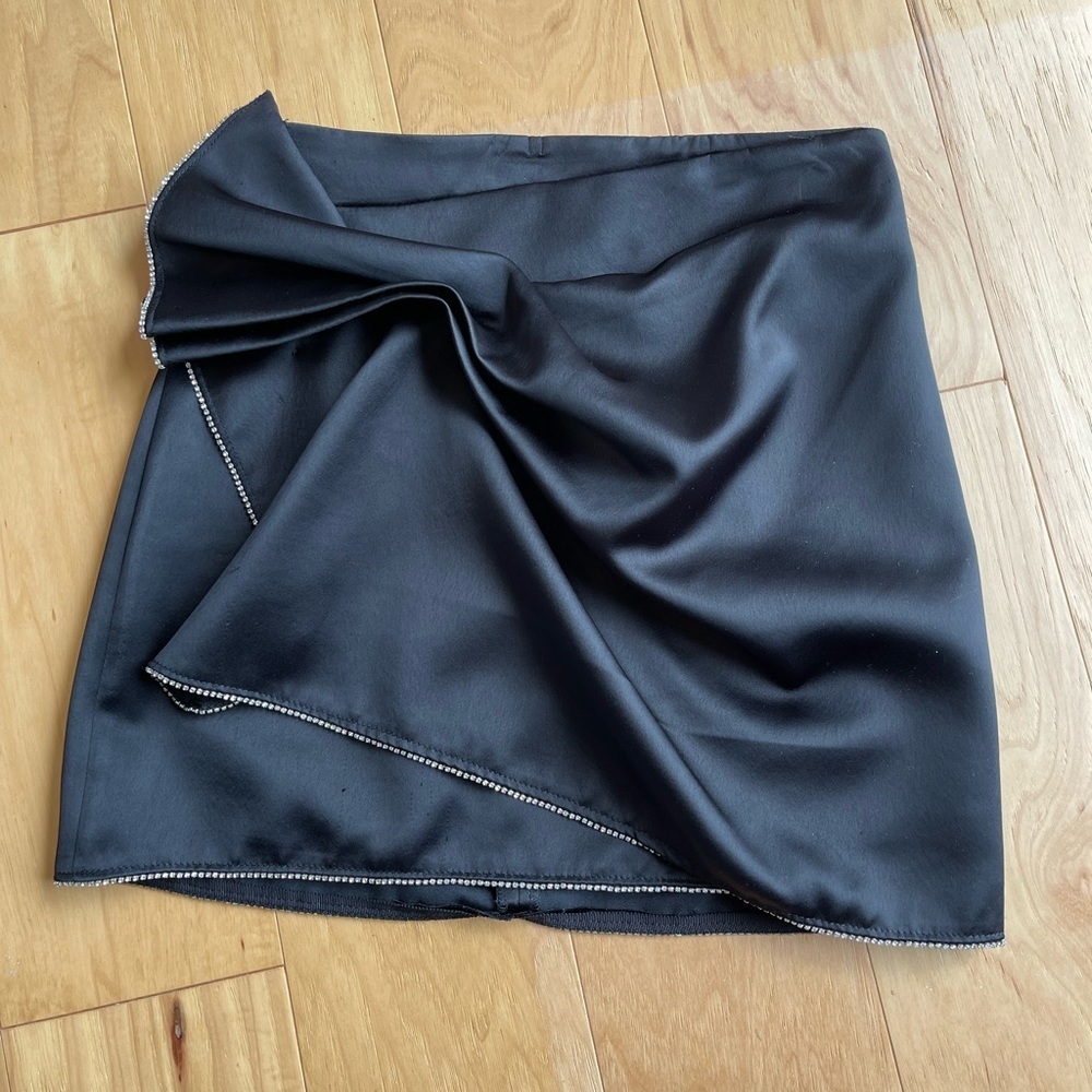 Zara Satin Embellished Mini Skirt - Picture 1 of 4